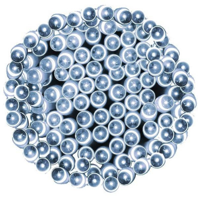 LED svetelná reťaz - 9m, 120LED, 8-funkcií, 3xAA, IP44, studená biela