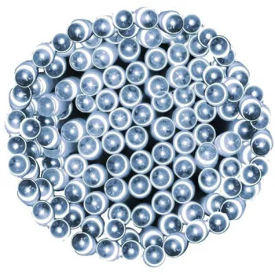 LED svetelná reťaz - 9m, 120LED, 8-funkcií, 3xAA, IP44, studená biela