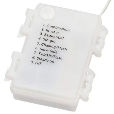 LED svetelná reťaz - 9m, 120LED, 8-funkcií, 3xAA, IP44, studená biela