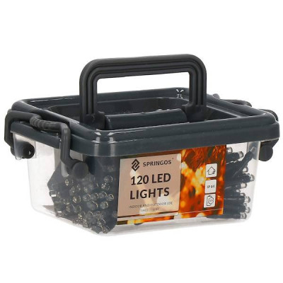 LED svetelná reťaz - 9m, 120LED Kryštál, 8 funkcií, 3xAA, IP44, studená biela