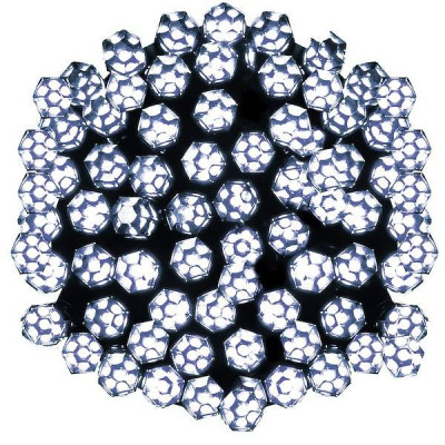 LED svetelná reťaz - 9m, 120LED Kryštál, 8 funkcií, 3xAA, IP44, studená biela