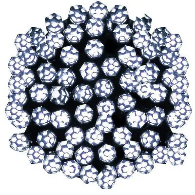 LED svetelná reťaz - 9m, 120LED Kryštál, 8 funkcií, 3xAA, IP44, studená biela