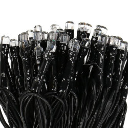 LED svetelná reťaz - 9m, 120LED Kryštál, 8 funkcií, 3xAA, IP44, studená biela