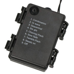 LED svetelná reťaz - 9m, 120LED Kryštál, 8 funkcií, 3xAA, IP44, studená biela