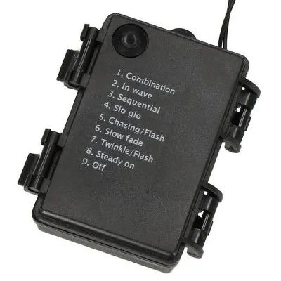 LED svetelná reťaz - 9m, 120LED Kryštál, 8 funkcií, 3xAA, IP44, studená biela