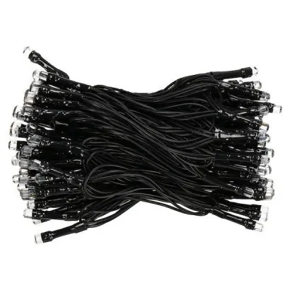 LED svetelná reťaz - 9m, 120LED Kryštál, 8 funkcií, 3xAA, IP44, studená biela