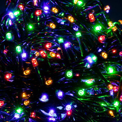 LED svetelná reťaz - 19,5m, 300LED, IP44, multicolor