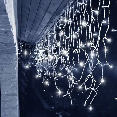 LED kvaple - 22,5m, 500LED, IP44, studená biela + záblesky