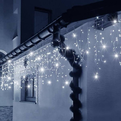 LED kvaple - 22,5m, 500LED, IP44, studená biela + záblesky