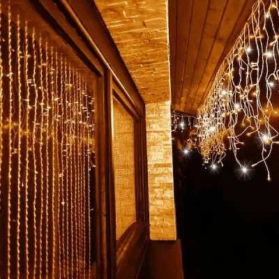 LED kvaple - 22,5m, 500LED, IP44, teplá biela + záblesky