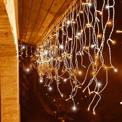 LED kvaple - 22,5m, 500LED, IP44, teplá biela + záblesky