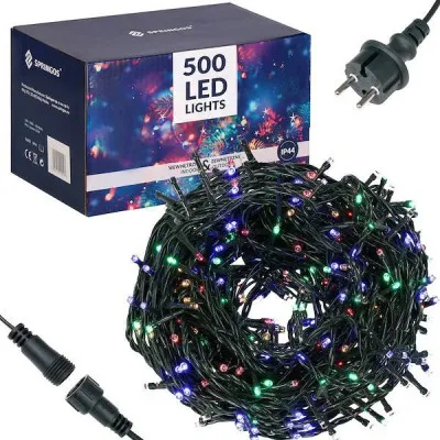 LED svetelná reťaz - 31,5m, 500LED, IP44, multicolor