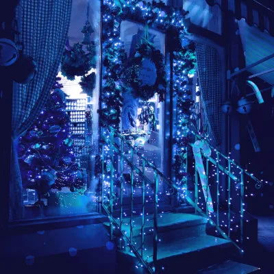 LED svetelná reťaz - 31,5m, 500LED, IP44, modrá