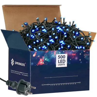 LED svetelná reťaz - 31,5m, 500LED, IP44, modrá