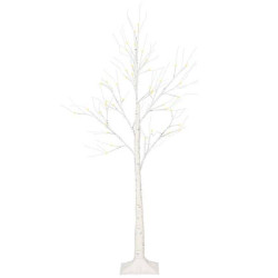 LED stromček Breza - 120cm, 48LED, IP44, teplá biela