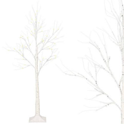 LED stromček Breza - 210cm, 144LED, IP44, teplá biela