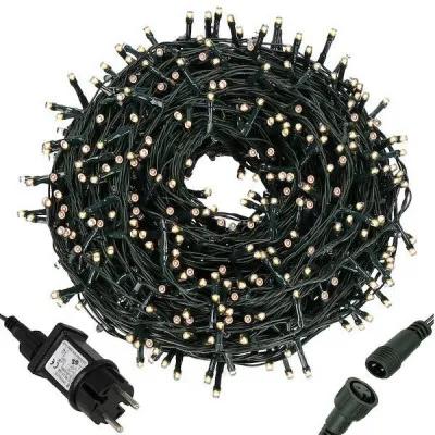 LED svetelná reťaz - 52,5m, 1000LED, 8 funkcií, IP44, teplá biela
