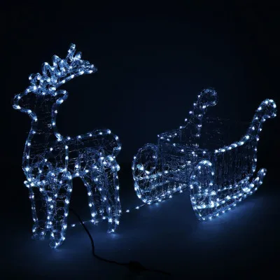 LED Sob so saňami - 150cm, 312LED, IP44, studená biela