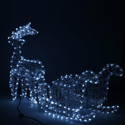 LED Sob so saňami - 150cm, 312LED, IP44, studená biela