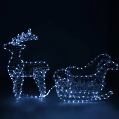 LED Sob so saňami - 150cm, 312LED, IP44, studená biela