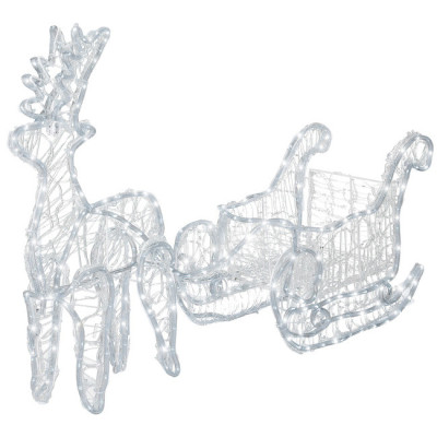 LED Sob so saňami - 150cm, 312LED, IP44, studená biela