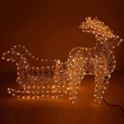 LED Sobie dvojzáprahov so saňami - 150cm, 480LED, IP44, teplá biela