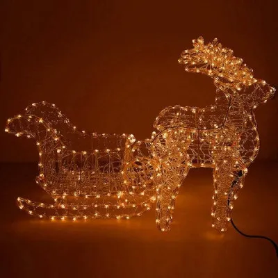 LED Sobie dvojzáprahov so saňami - 150cm, 480LED, IP44, teplá biela