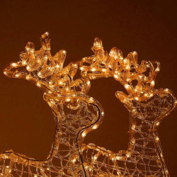 LED Sobie dvojzáprahov so saňami - 150cm, 480LED, IP44, teplá biela