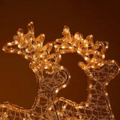 LED Sobie dvojzáprahov so saňami - 150cm, 480LED, IP44, teplá biela