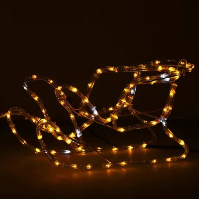 LED Sob so saňami - 150cm, 264LED, IP44, teplá biela + záblesky