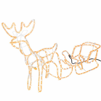 LED Sob so saňami - 150cm, 264LED, IP44, teplá biela + záblesky