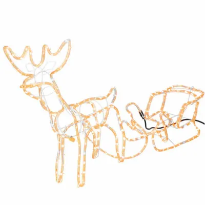 LED Sob so saňami - 150cm, 264LED, IP44, teplá biela + záblesky