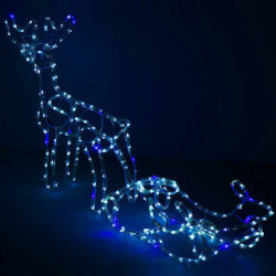 LED Sob so saňami - 210cm, 288LED, IP44, studená biela + záblesky