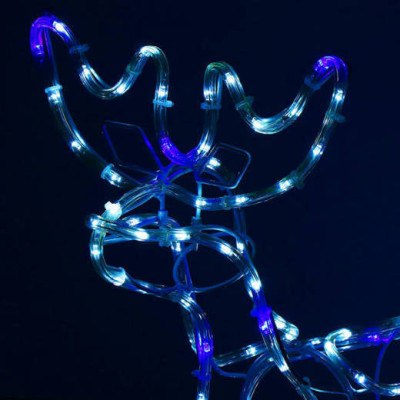 LED Sob so saňami - 210cm, 288LED, IP44, studená biela + záblesky