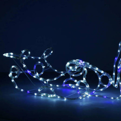 LED Sob so saňami - 210cm, 288LED, IP44, studená biela + záblesky