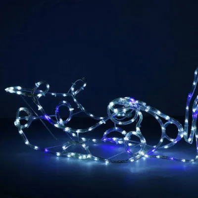 LED Sob so saňami - 210cm, 288LED, IP44, studená biela + záblesky