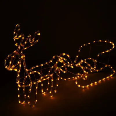 LED Sob so saňami - 130cm, 192LED, IP44, teplá biela