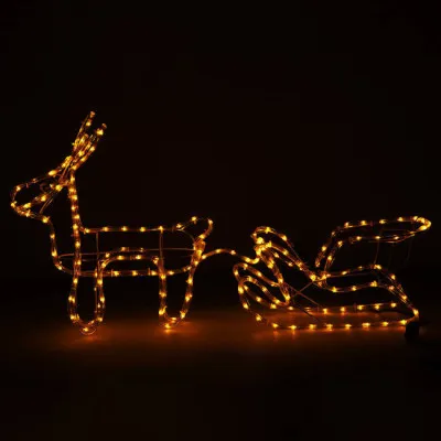 LED Sob so saňami - 130cm, 192LED, IP44, teplá biela