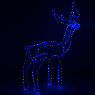 LED Sob s pohyblivou hlavou - 115cm, 288LED, IP44, motorček, modrá