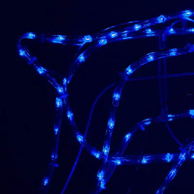 LED Sob s pohyblivou hlavou - 115cm, 288LED, IP44, motorček, modrá