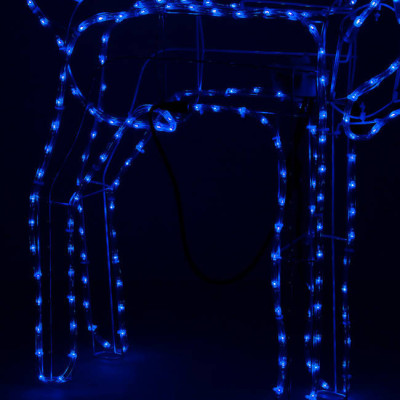 LED Sob s pohyblivou hlavou - 115cm, 288LED, IP44, motorček, modrá