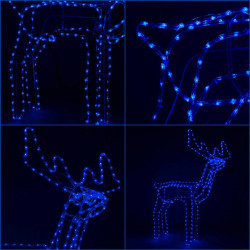 LED Sob s pohyblivou hlavou - 115cm, 288LED, IP44, motorček, modrá