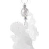 Vianočná ozdoba - Tancujúci anjel s perlou biely, 13cm