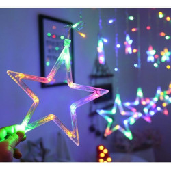 LED svetelný záves Hviezdy - 2x0, 7m, 92LED, 8 funkcií, IP44, multicolor
