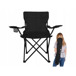 Kempingové kreslo SPRINGOS COSTA čierne