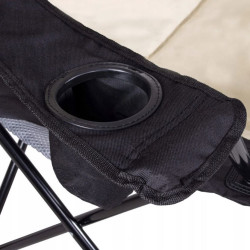 Kempingové kreslo SPRINGOS COSTA PREMIUM XXL béžovo-čierne