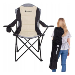 Kempingové kreslo SPRINGOS COSTA PREMIUM XXL béžovo-čierne
