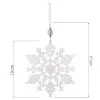 Vianočná ozdoba - Vločka s perlou a trblietkami biela, 17cm