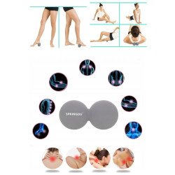 Masážna loptička dvojitá 12x6 cm SPRINGOS LACROSSE sivá