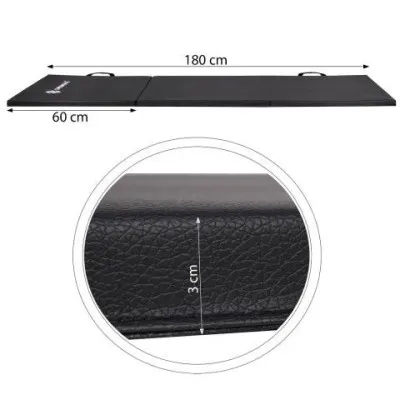 Žínenka skladacia trojdielna 180x60x3 cm SPRINGOS FLEXI čierna